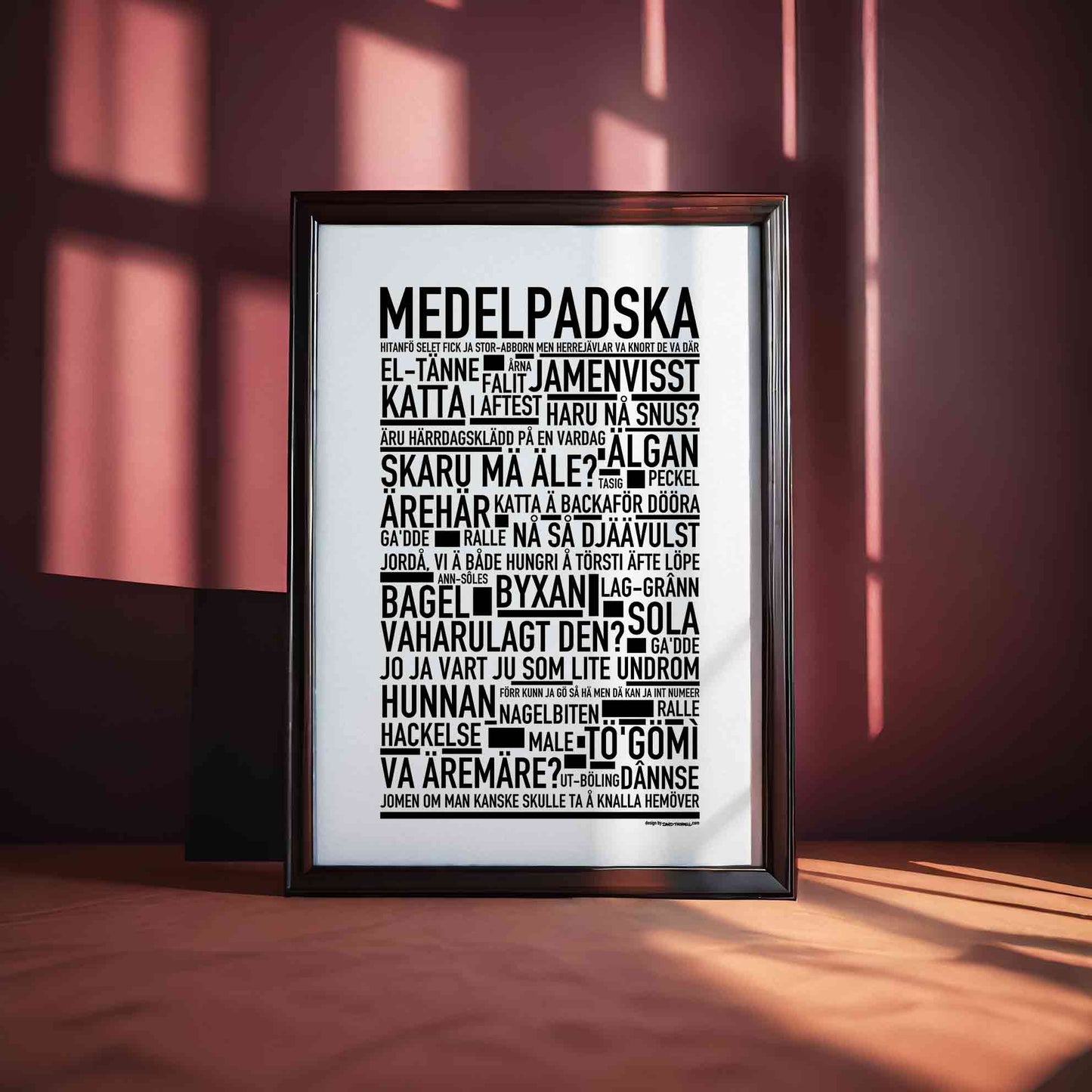 Medelpadska Dialekt Text Poster