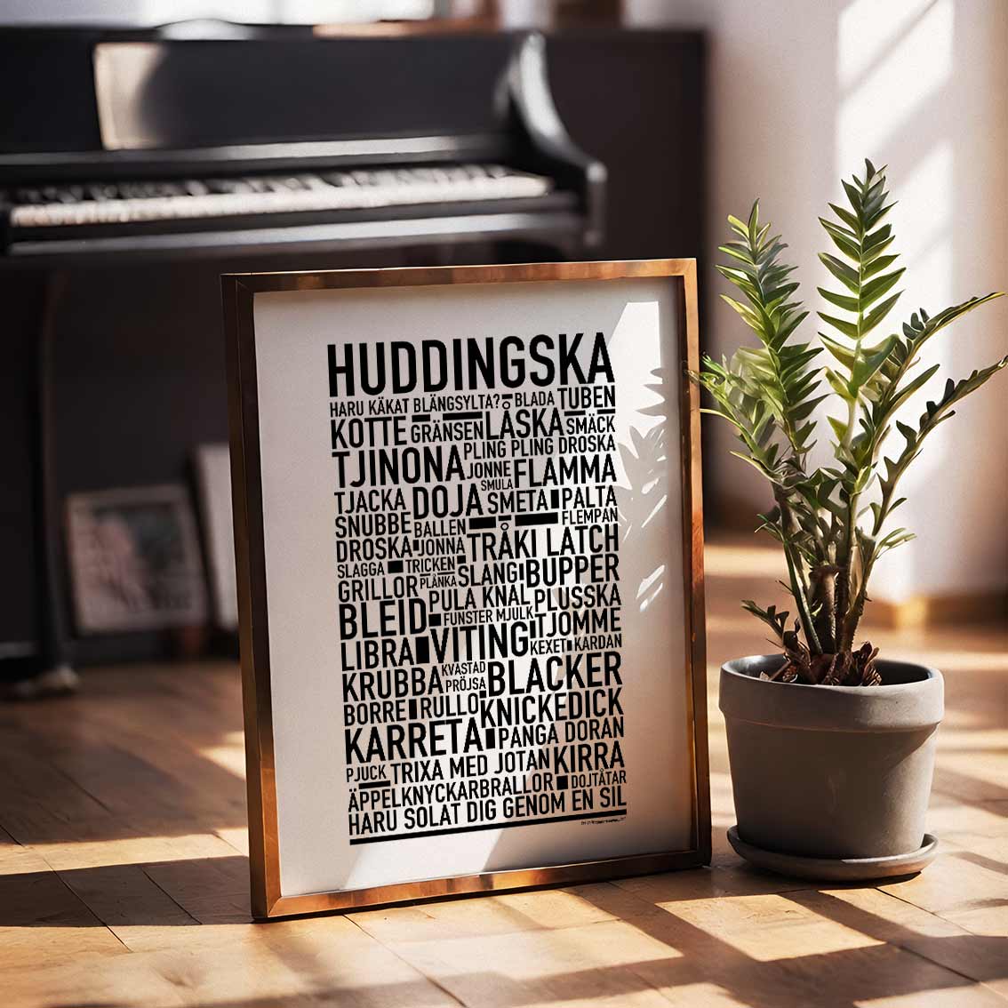 Huddingska Dialekt Text Poster