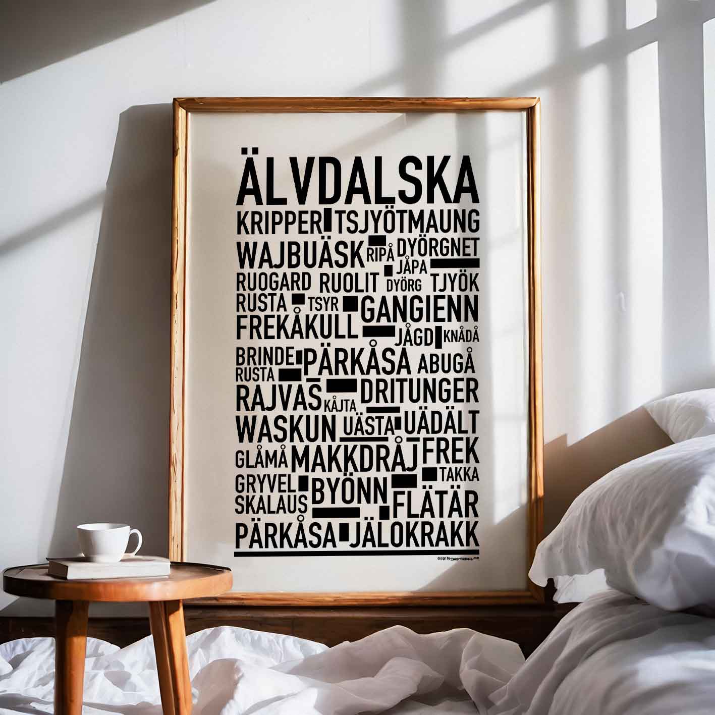 Älvdalska Dialekt Text Poster