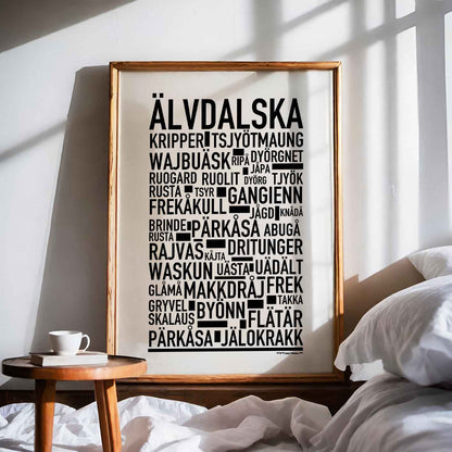 Älvdalska Dialekt Text Poster