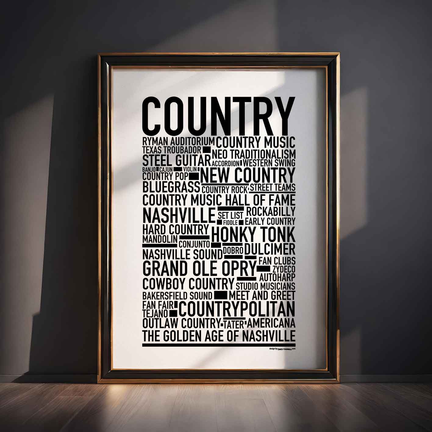 Country Music Text Poster