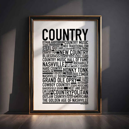 Country Music Text Poster