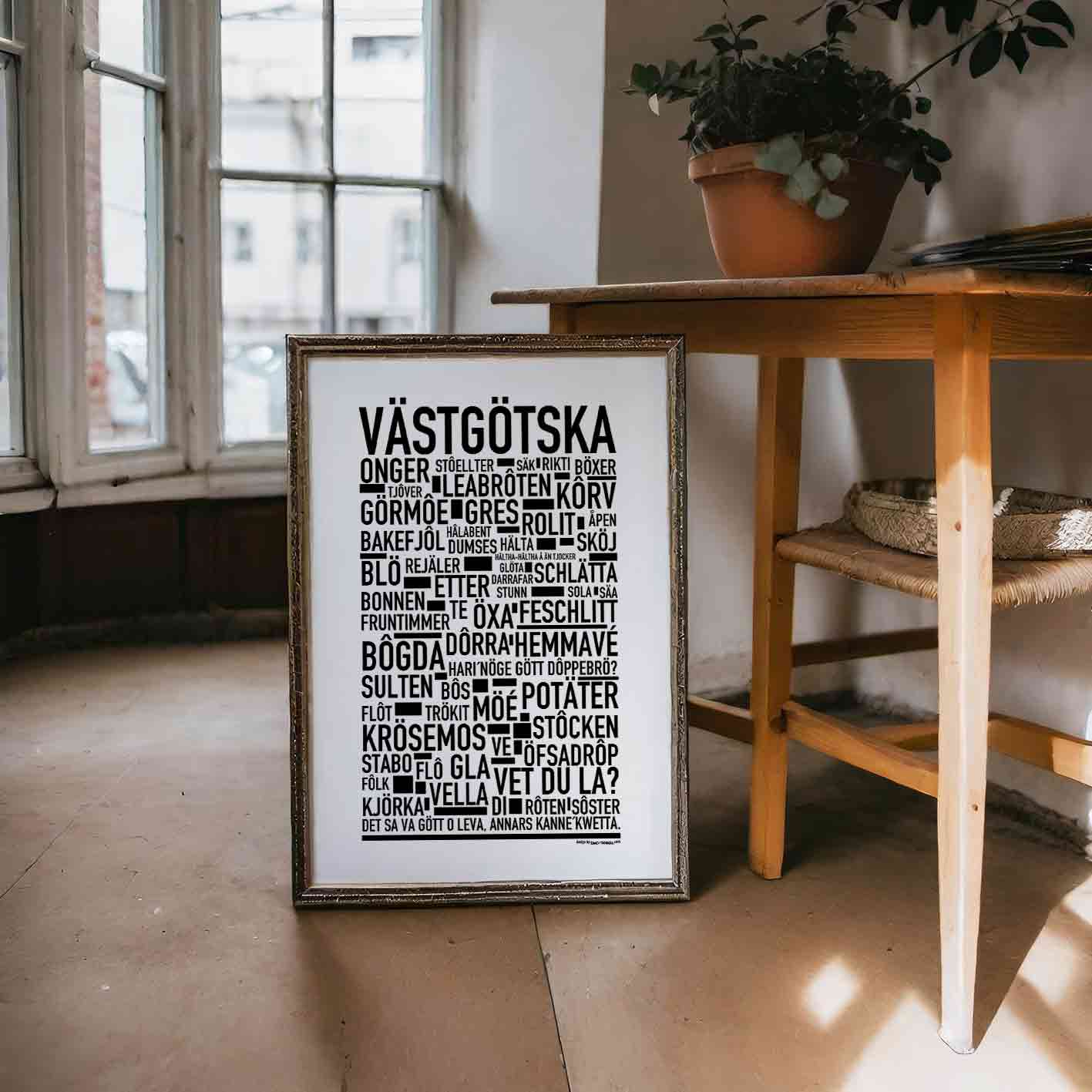 Västgötska Dialekt Text Poster