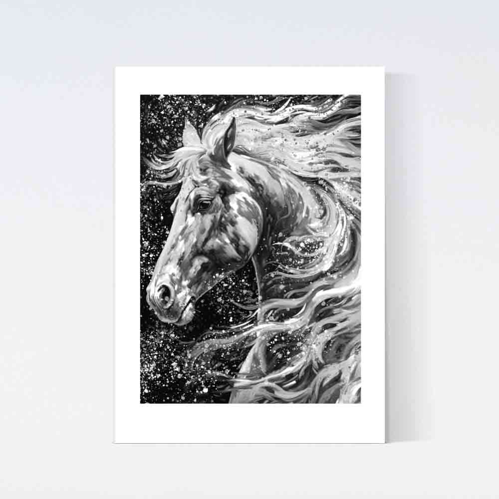 Black & White Horse Poster