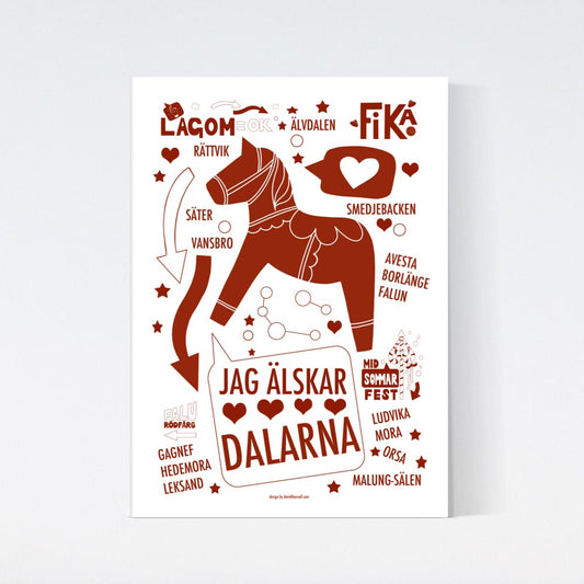 Älskar Dalarna Text Poster