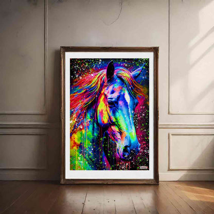 Horse Portrait Colorful Poster