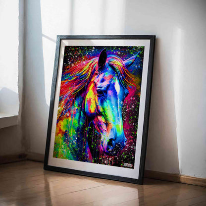 Horse Portrait Colorful Poster