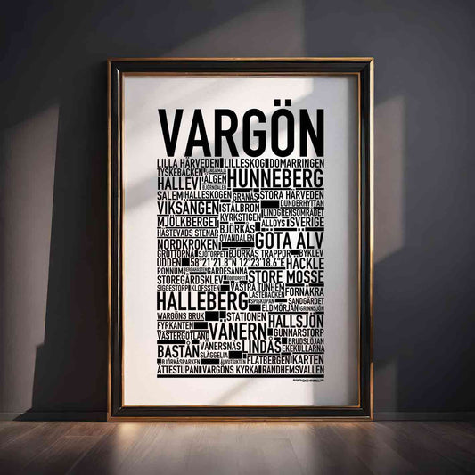 Vargön Text Poster