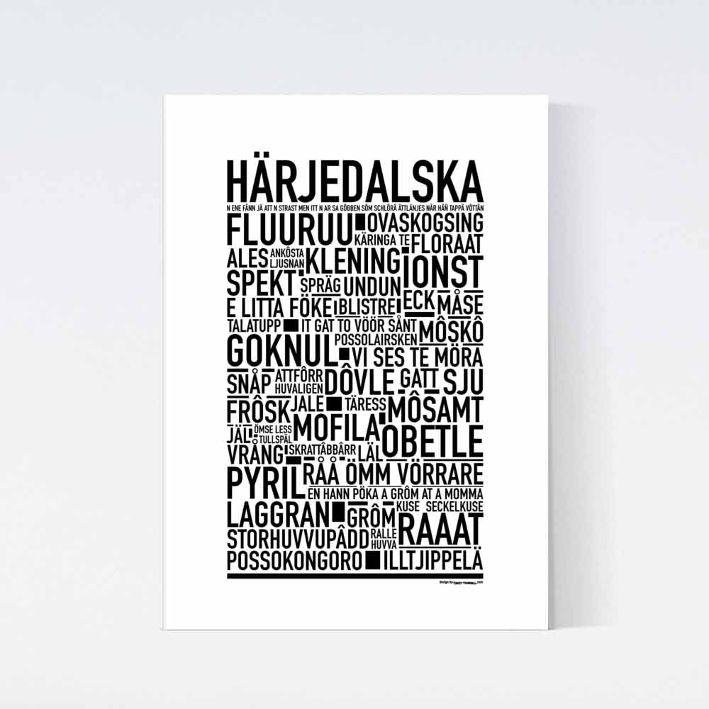 Härjedalska Dialekt Text Poster