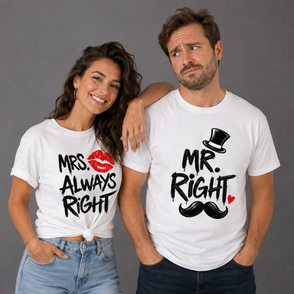 Mr Right & Mrs Always Right T-shirt