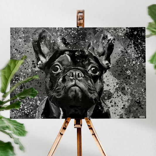 Svartvitt Fransk Bulldogg Canvas