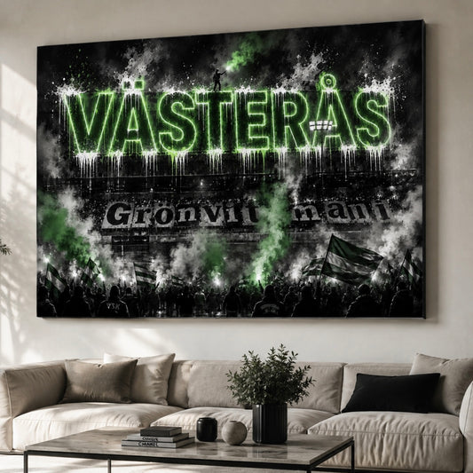 Västerås Grönvit Canvas