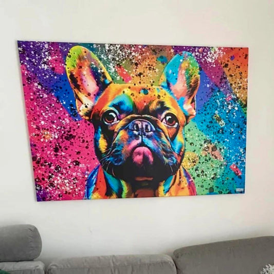 Färgglad Fransk Bulldogg Canvas