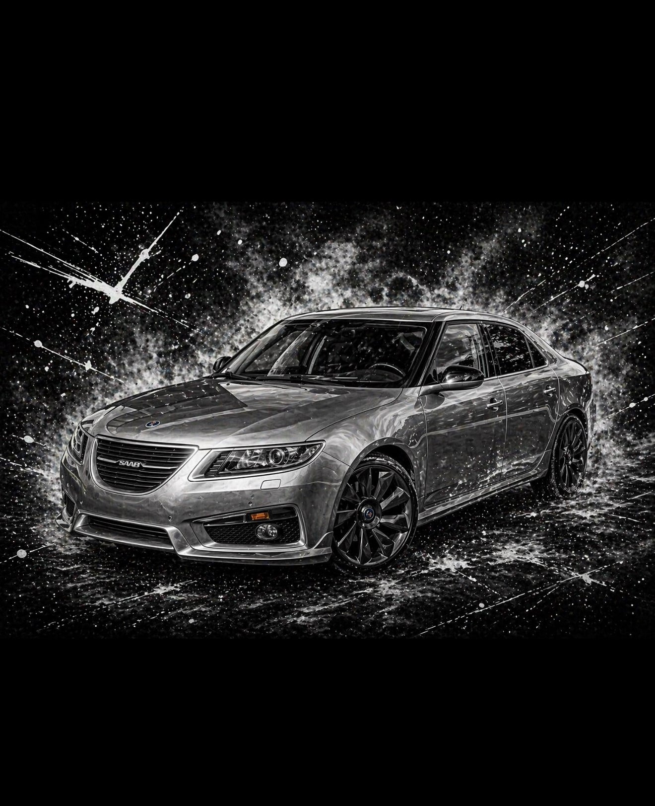 Saab 9-5 2006-2010 Canvastavla 80x120cm