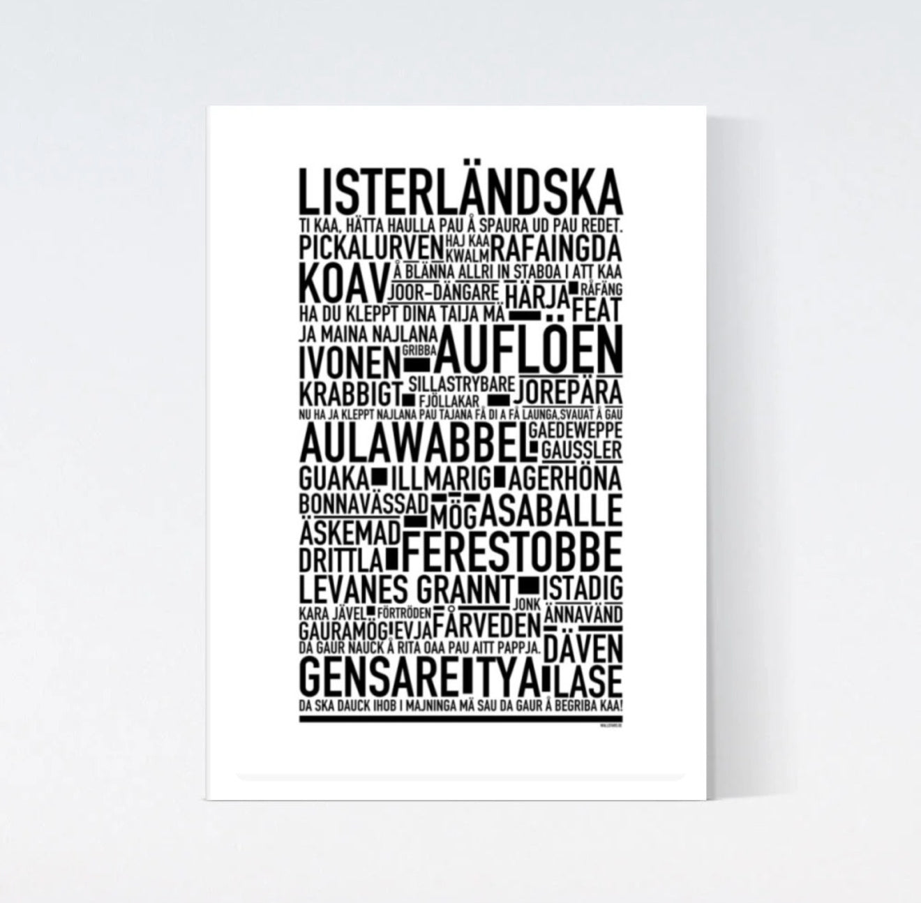 Listerländska Dialekt Text Poster