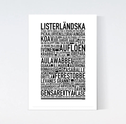 Listerländska Dialekt Text Poster