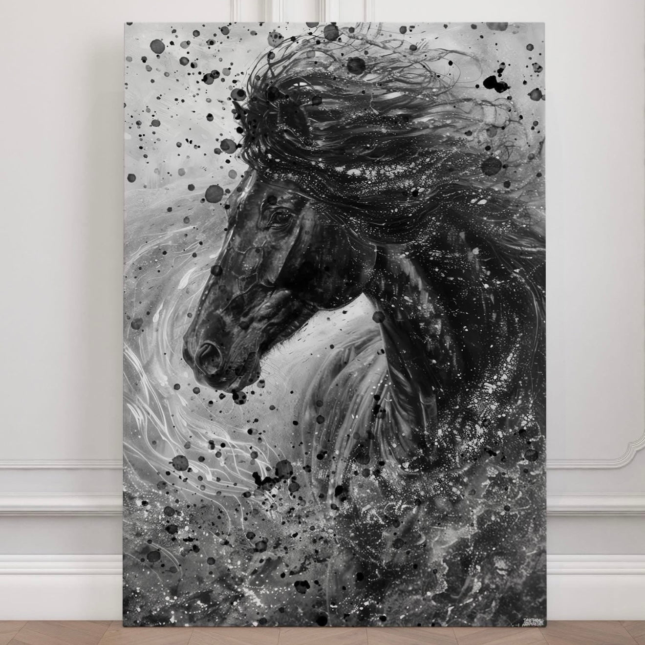 Svartvit Häst Canvas