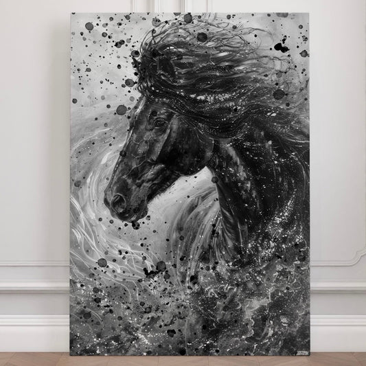 Svartvit Häst Canvas