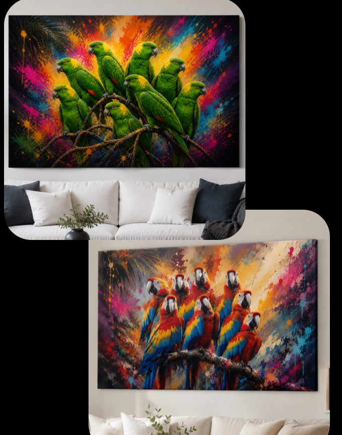 2st Papegoja Canvastavlor 80x120cm