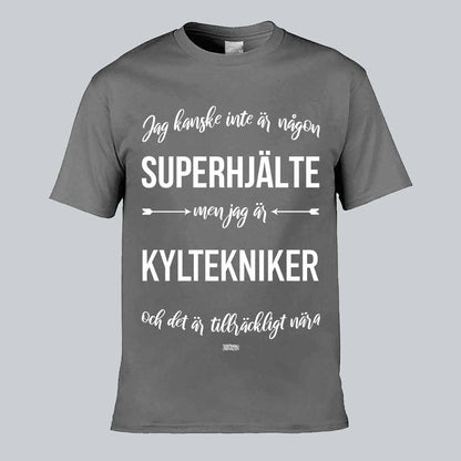Superhjälte Kyltekniker Text T-shirt