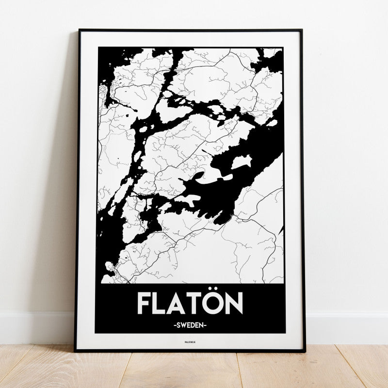 Flatön Urban Karta Poster