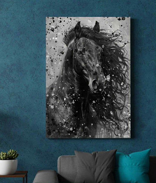 Häst canvastavla 80x120cm