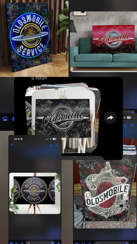 5 st Oldsmobile tavlor 80x120cm