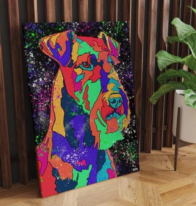 Hund canvastavla 80x120cm