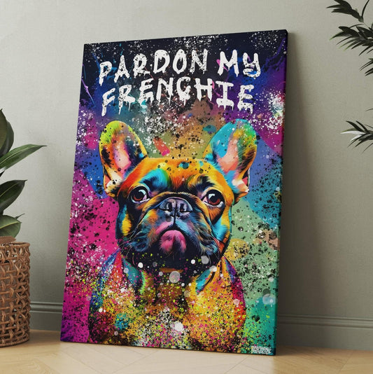 Färgglad Fransk Bulldogg Canvas