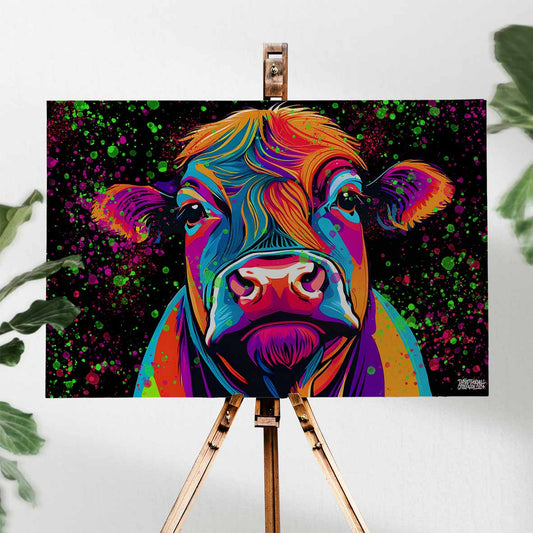 Färgglad Ko Canvas
