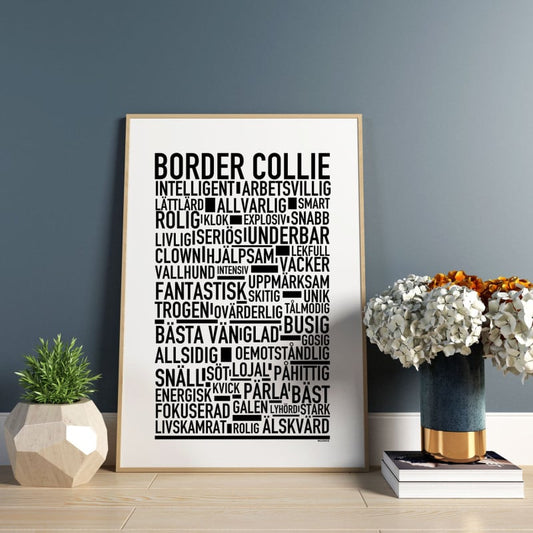 Border Collie Text Poster
