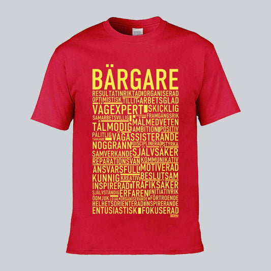 Bärgare Röd-Gul Text T-shirt