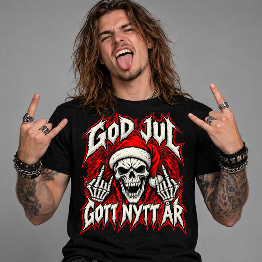 God Jul Heavy Metal Stil T-shirt