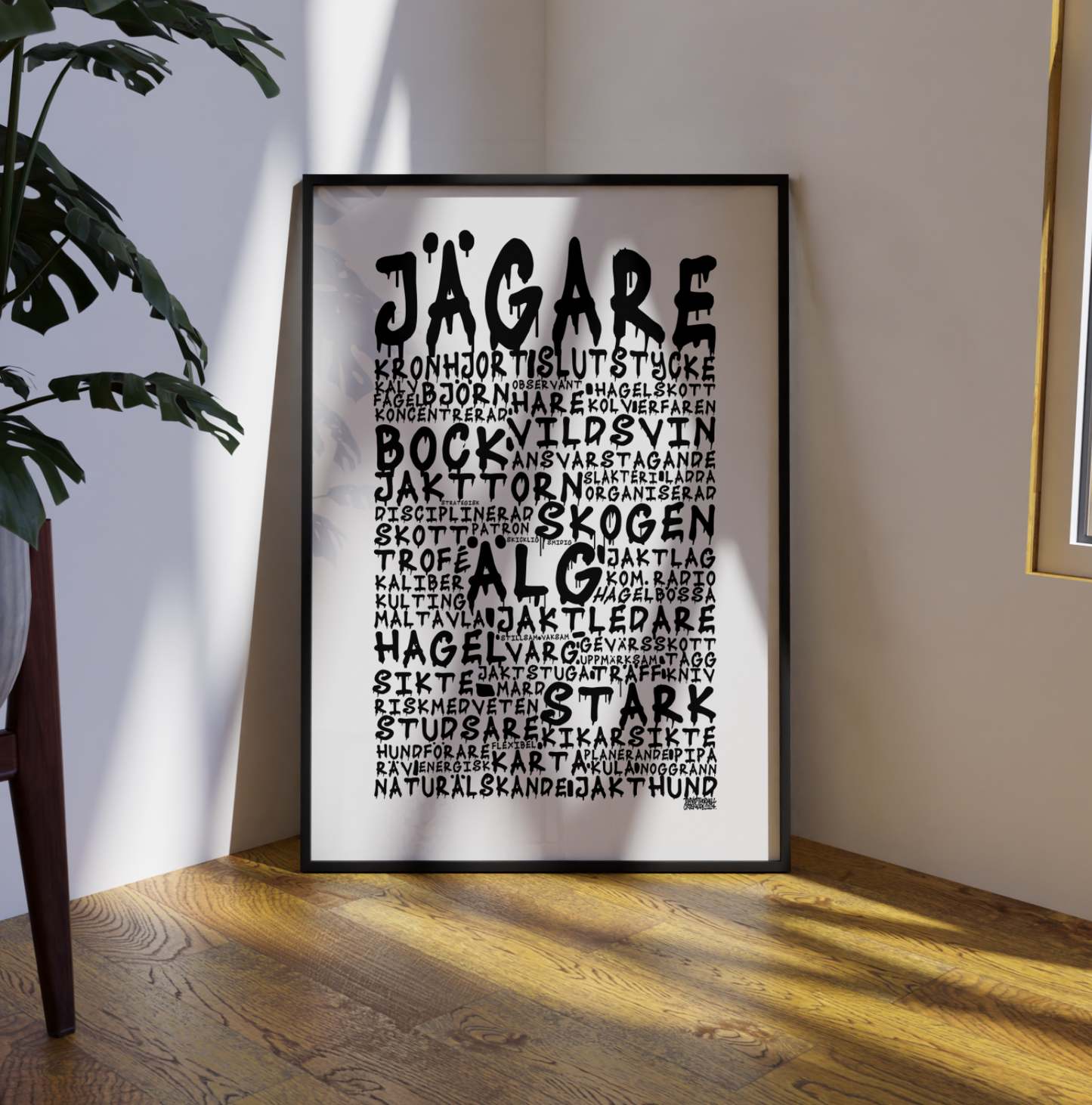 Jägare Graffiti Text Poster