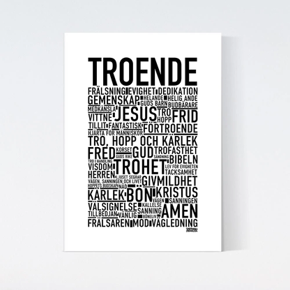 Troende Text Poster