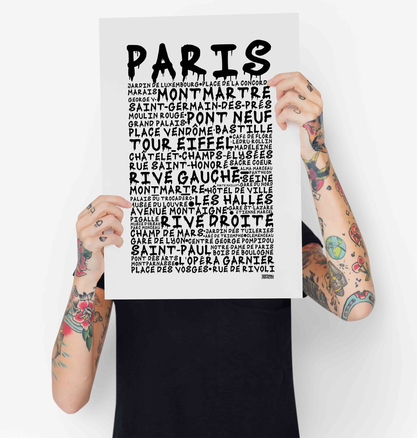 Paris Graffiti Text Poster