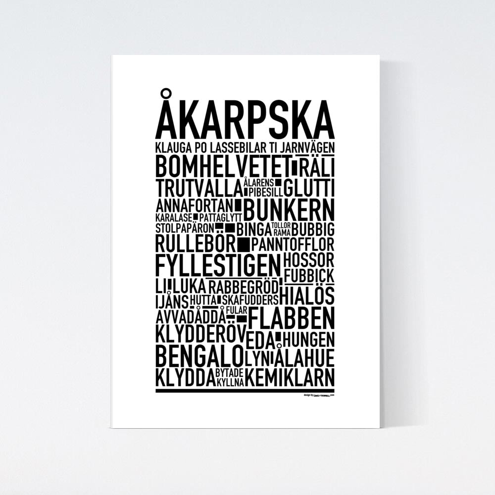 Åkarpska Dialekt Text Poster