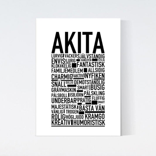 Akita Text Poster
