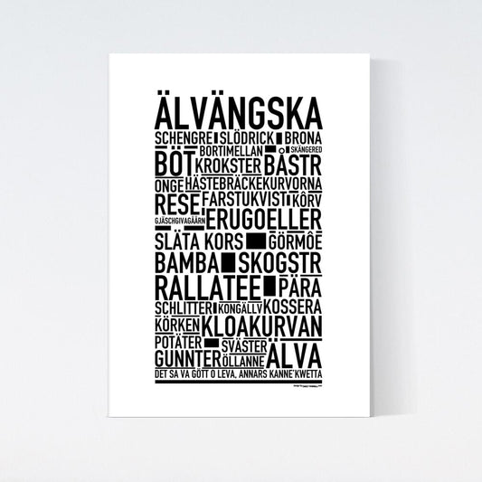 Älvängska Dialekt Text Poster