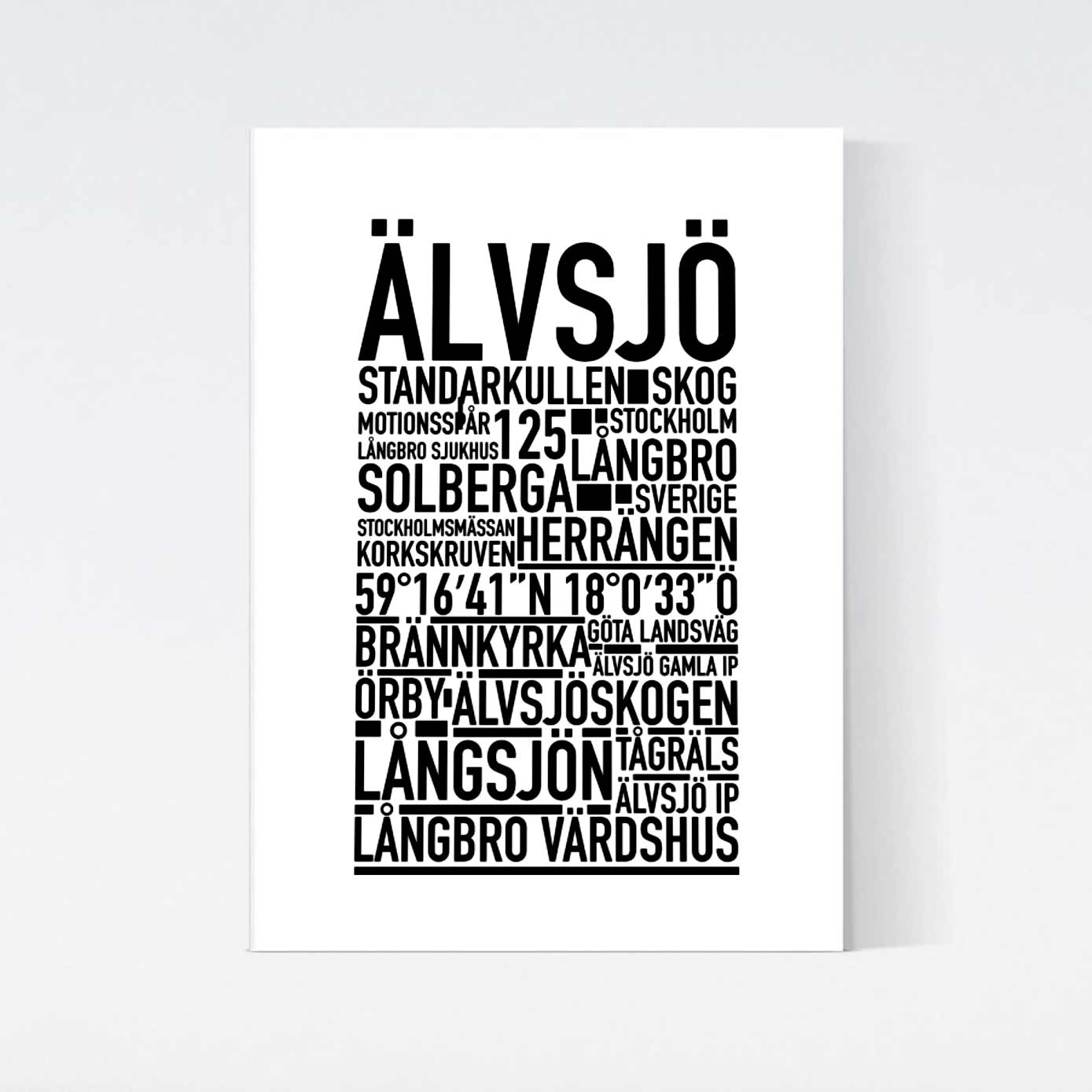 Älvsjö Text Poster