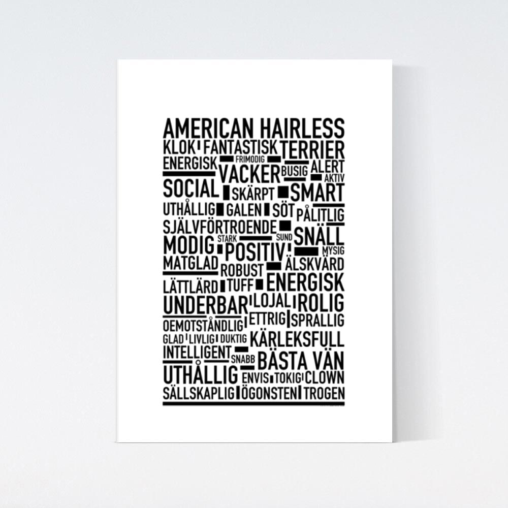 American Hairless Terrier Text Poster