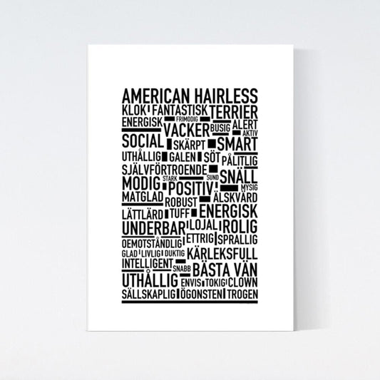 American Hairless Terrier Text Poster