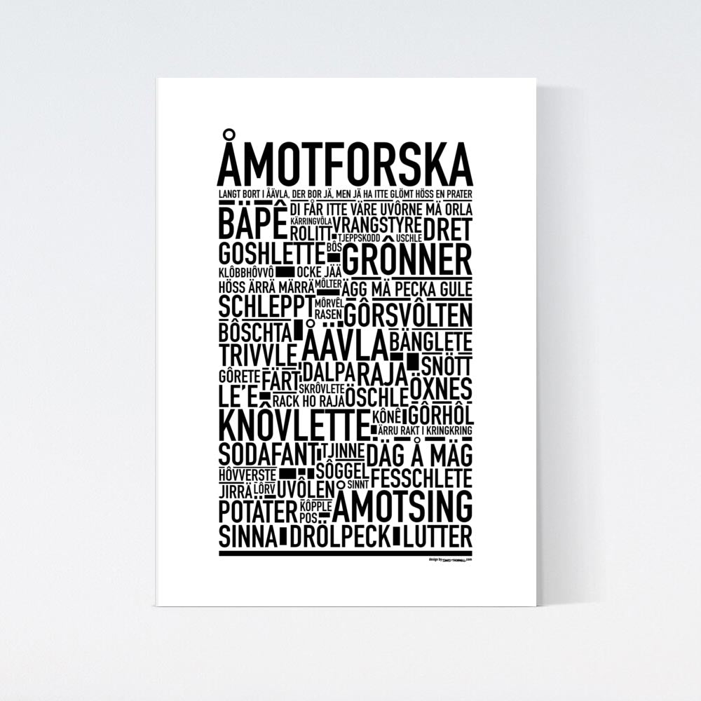 Åmotforska Dialekt Text Poster