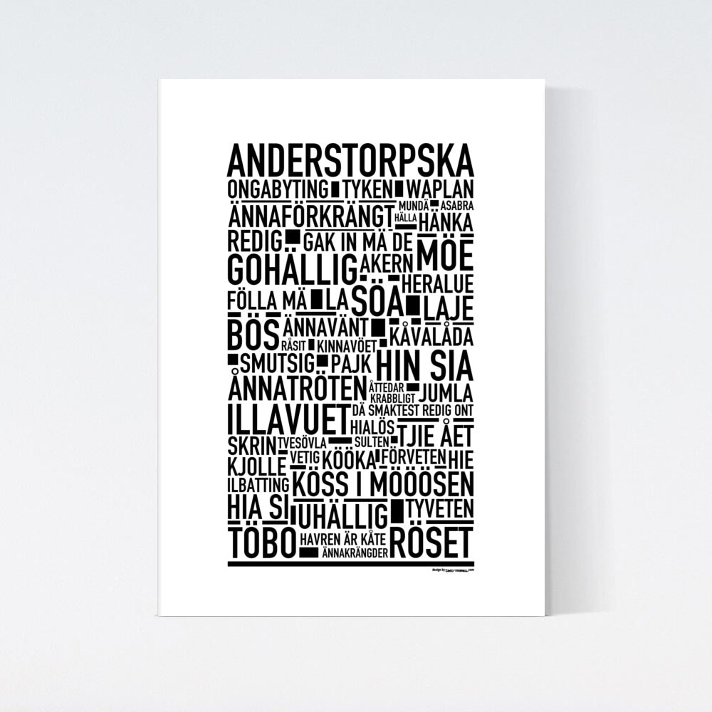 Anderstorpska Dialekt Text Poster