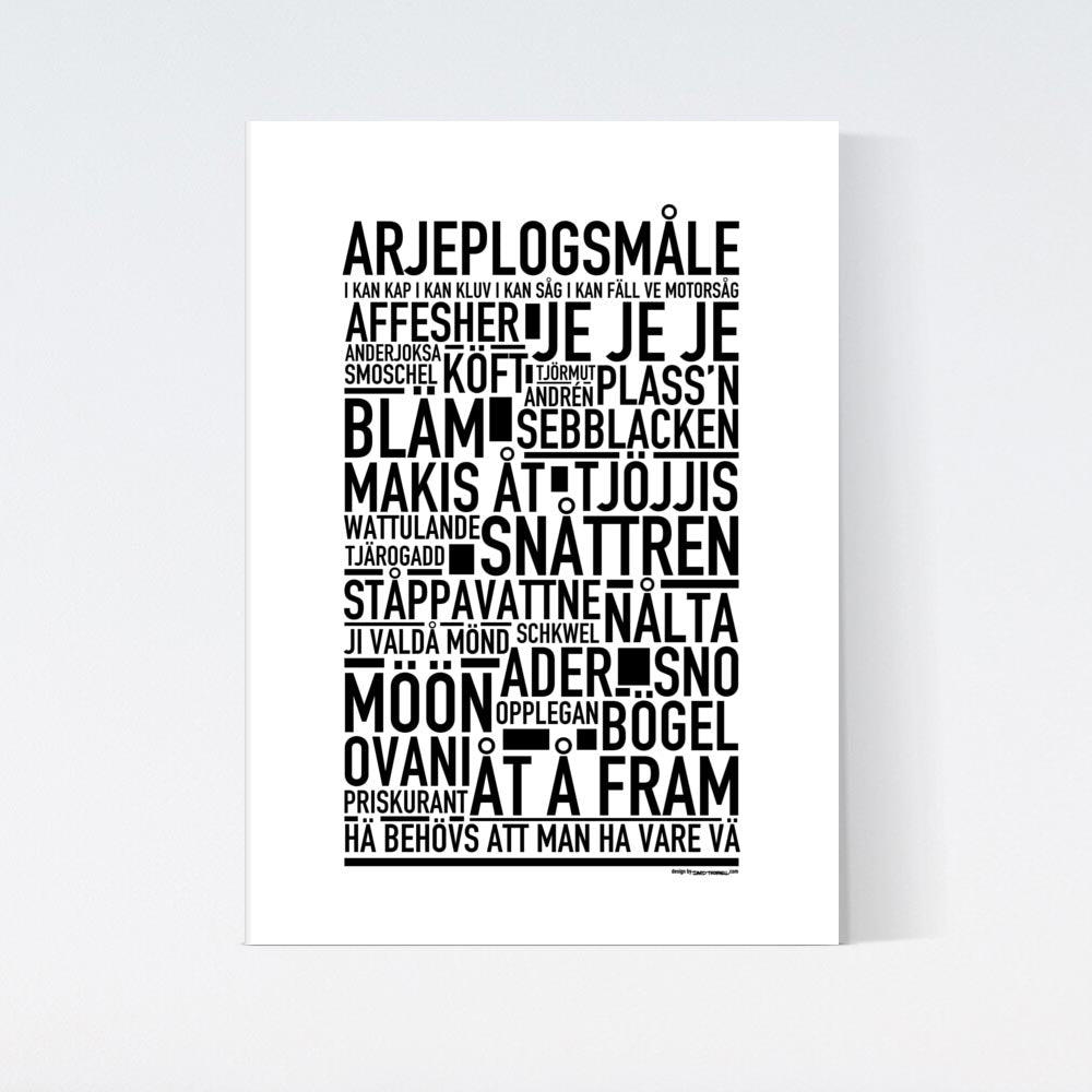 Arjeplogsmåle Dialekt Text Poster