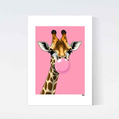 Bubblegum Giraffe Poster