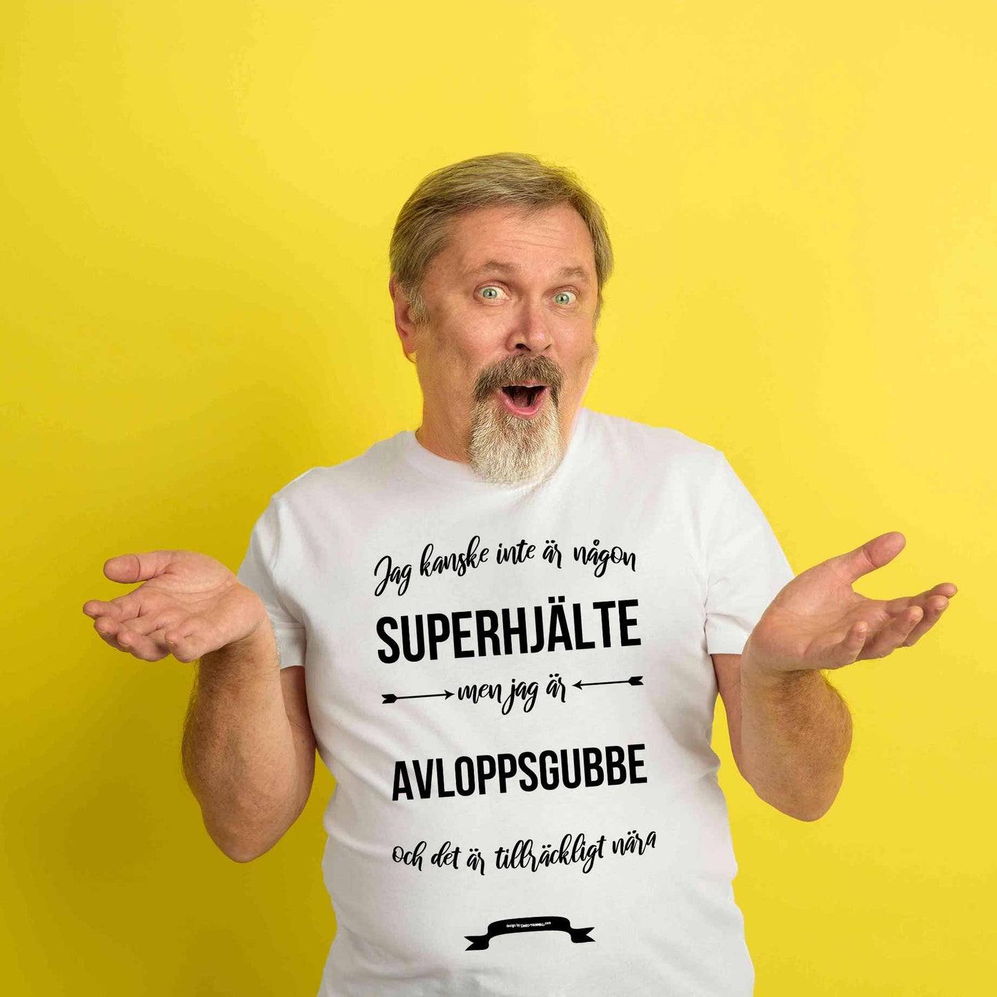 Ditt Yrke Superhjälte Text T-shirt