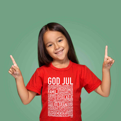 God Jul Text Barn T-shirt