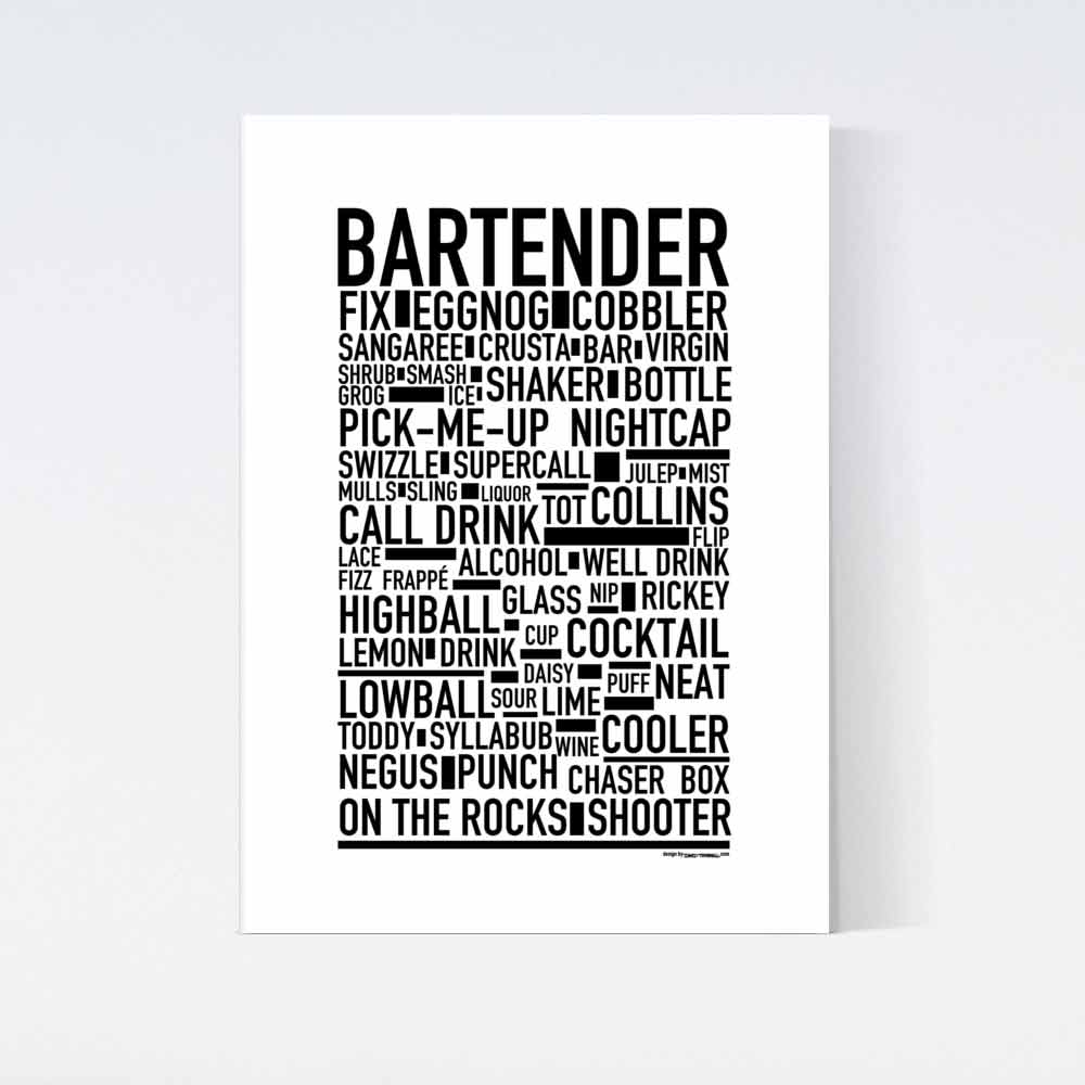 Bartender Text Poster