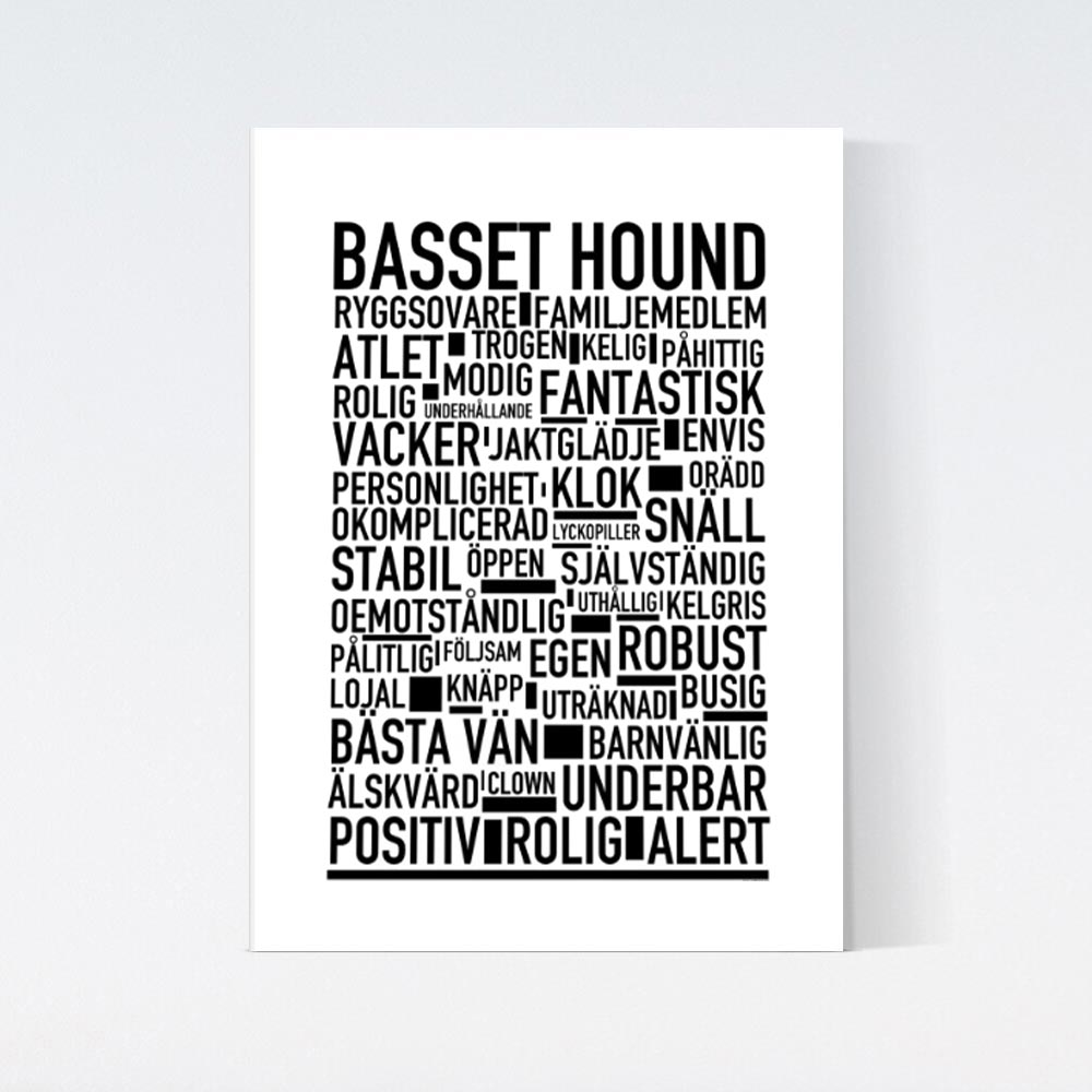 Basset Hound Text Poster